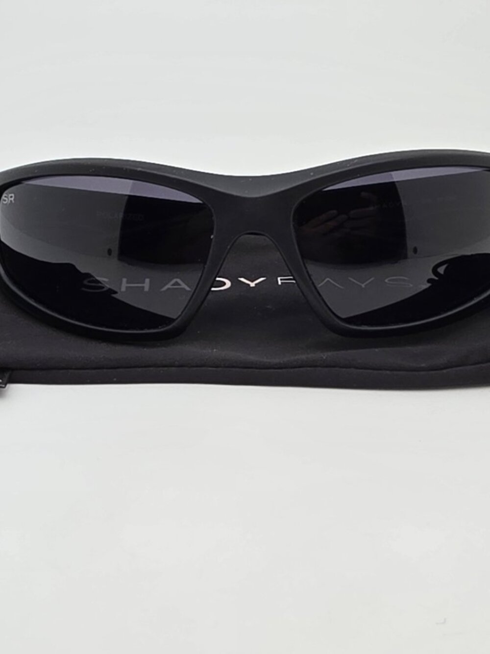 Shady Rays X Series XS5208 Blackout Frame Polarized Black Lens Sunglasses w Case